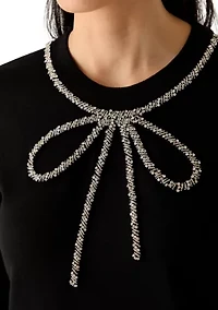 Petite 3/4 Sleeve Bow Detail Sweater