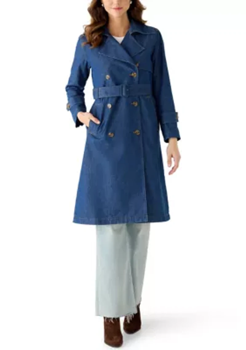 Women's Double Breasted Trench Coat with Belt