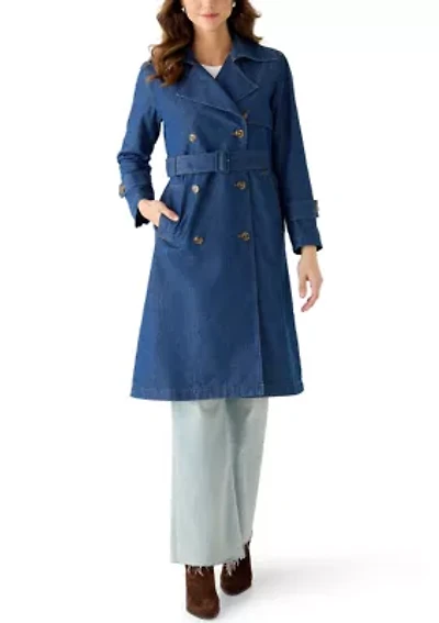 Women's Double Breasted Trench Coat with Belt