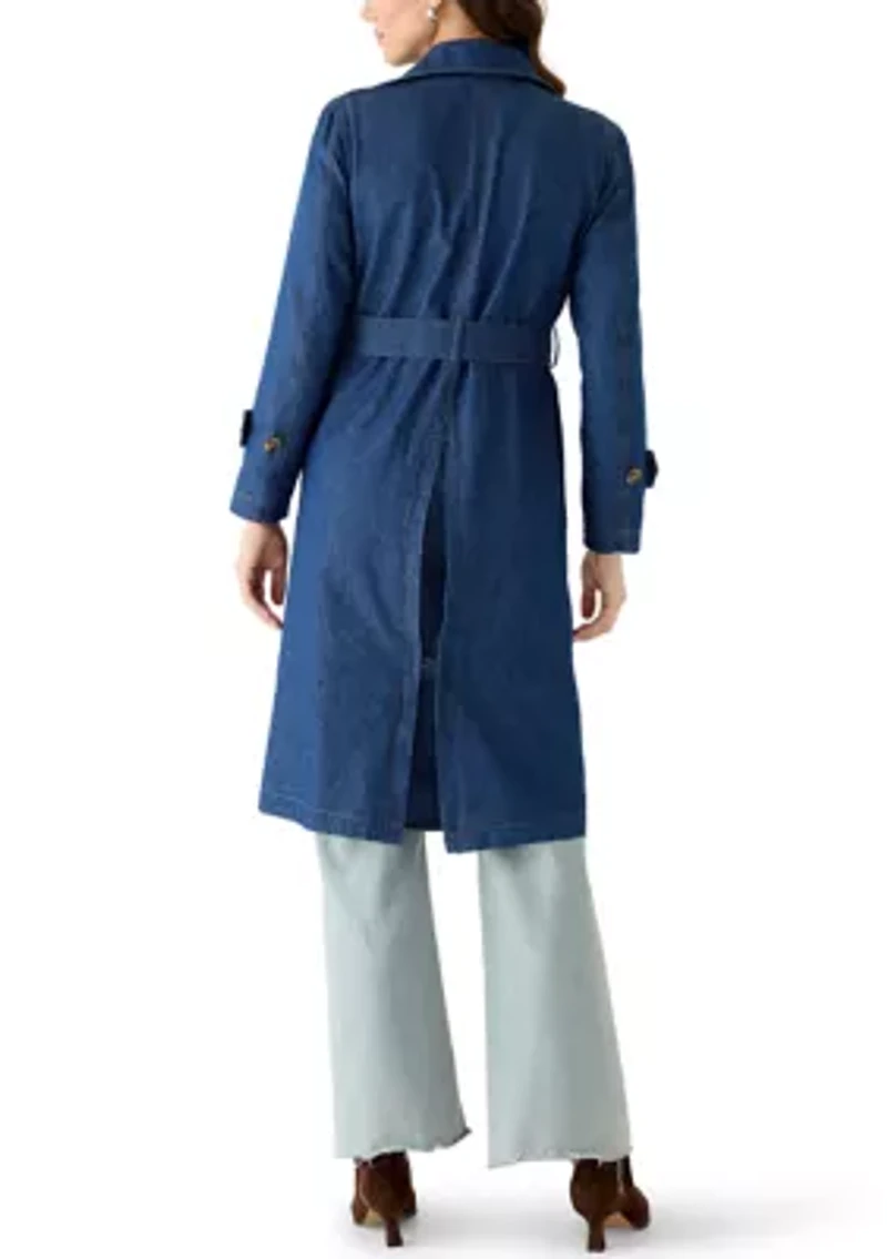 Women's Double Breasted Trench Coat with Belt