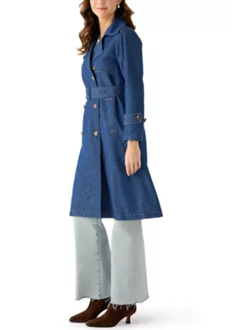 Women's Double Breasted Trench Coat with Belt
