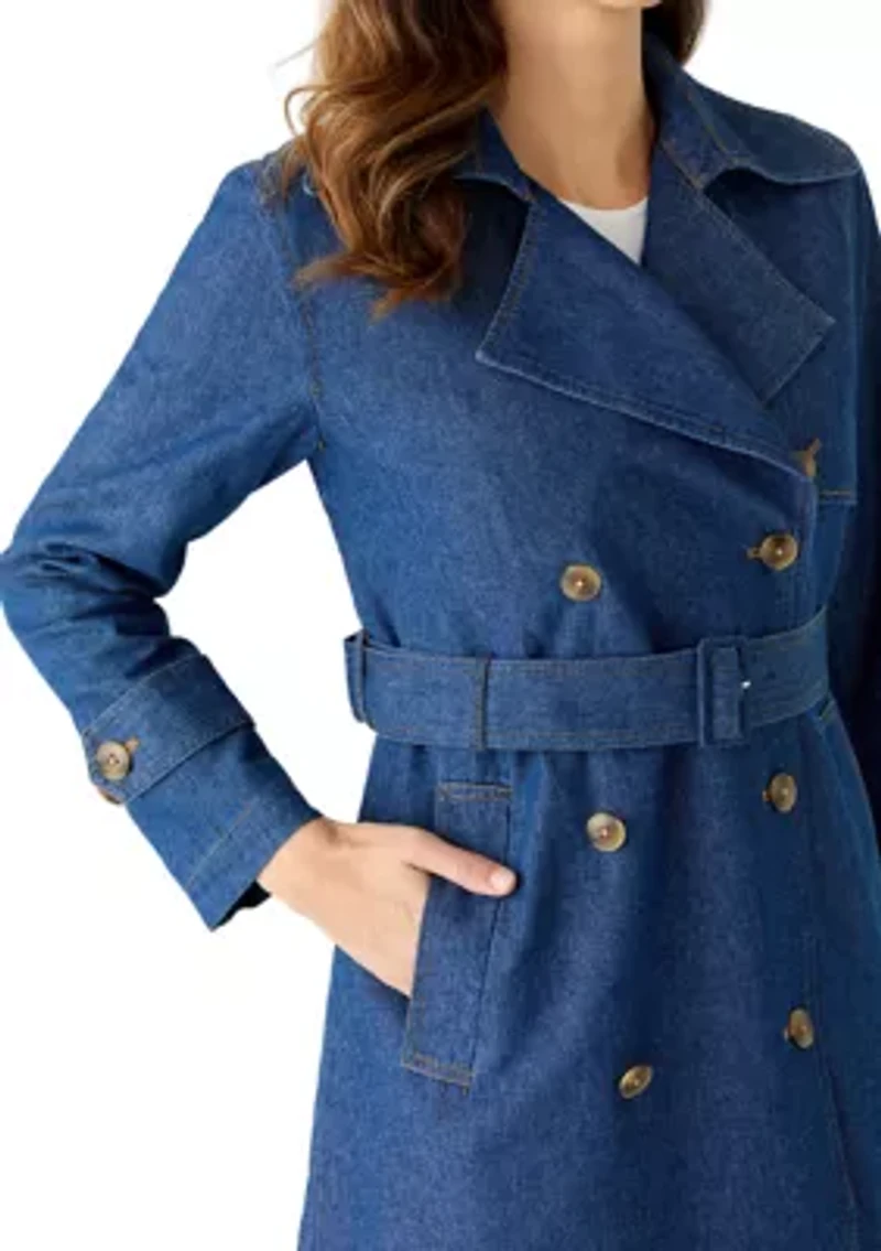 Women's Double Breasted Trench Coat with Belt