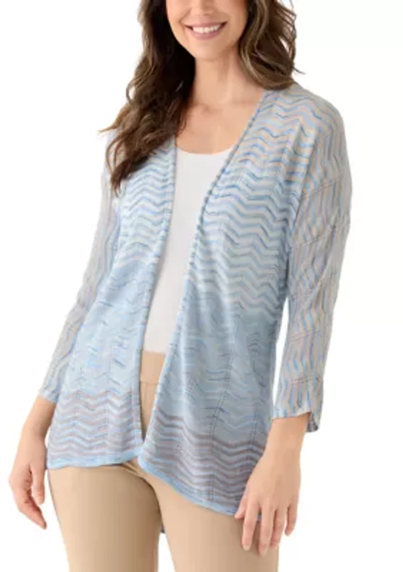 Women's Drape Front Zig Zag Cardigan