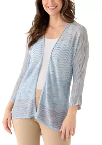 Women's Drape Front Zig Zag Cardigan