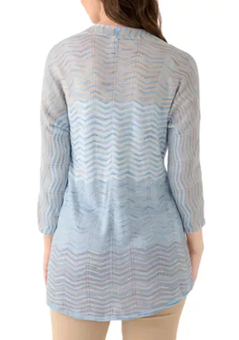 Women's Drape Front Zig Zag Cardigan