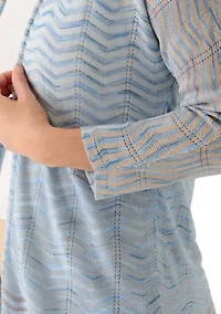 Women's Drape Front Zig Zag Cardigan