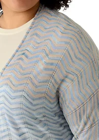 Plus Drape Front Zig Zag Cardigan