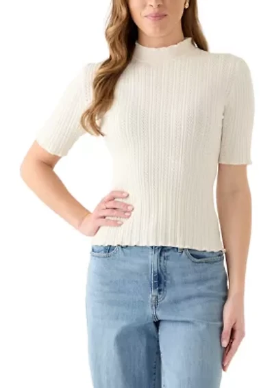 Women's Mock Neck with Stitch Sweater