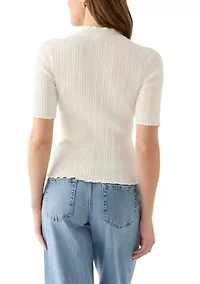 Women's Mock Neck with Stitch Sweater