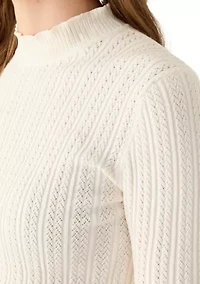 Women's Mock Neck with Stitch Sweater
