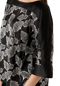 Petite 3/4 Sleeve Boat Neck Top