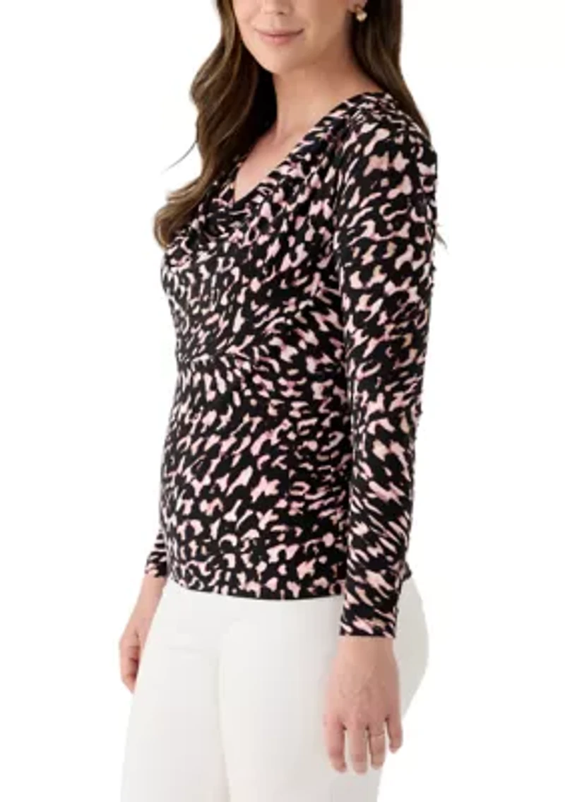 Women's Long Sleeve Cowl Neck Top