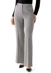 Petite Fly Front Herringbone Pants