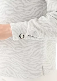 Women's Boatneck Top with Foldover Button Sleeves