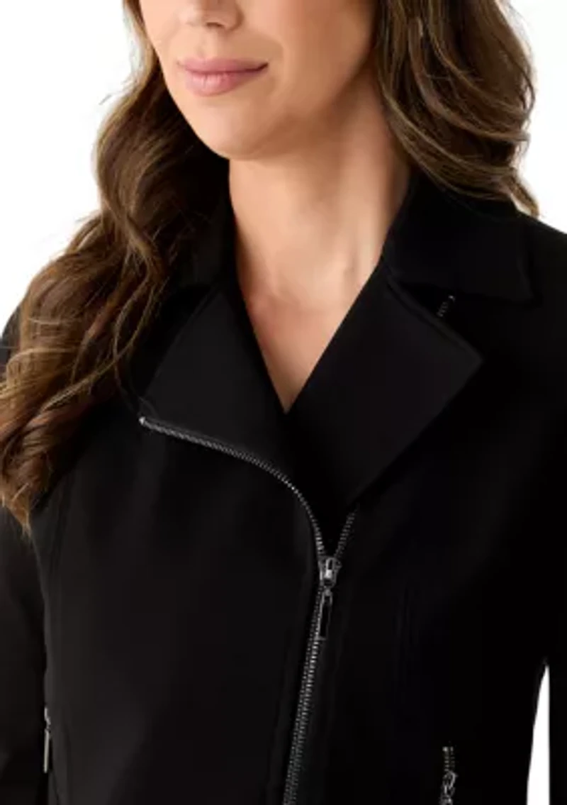 Women's Moto Jacket with Zipper Pockets