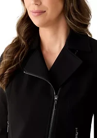Women's Moto Jacket with Zipper Pockets