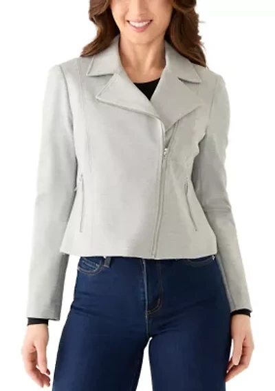 Petite Moto Jacket with Zip Pocket