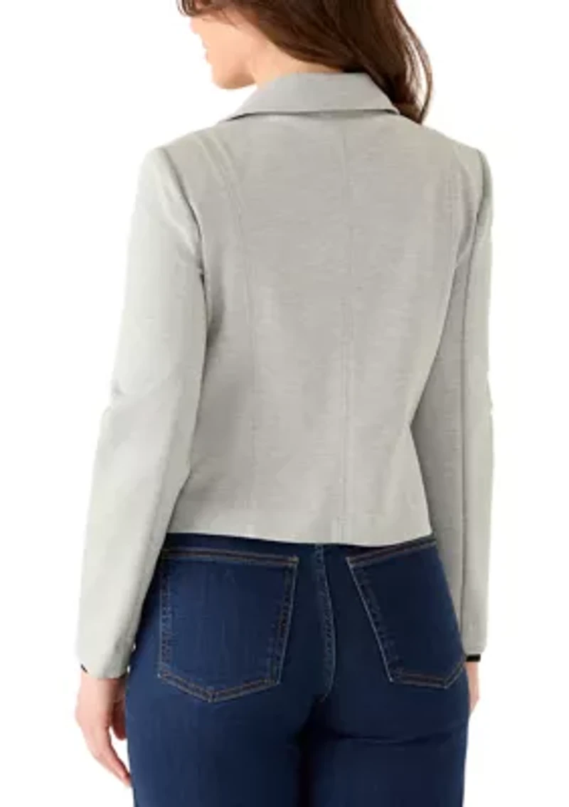 Petite Moto Jacket with Zip Pocket