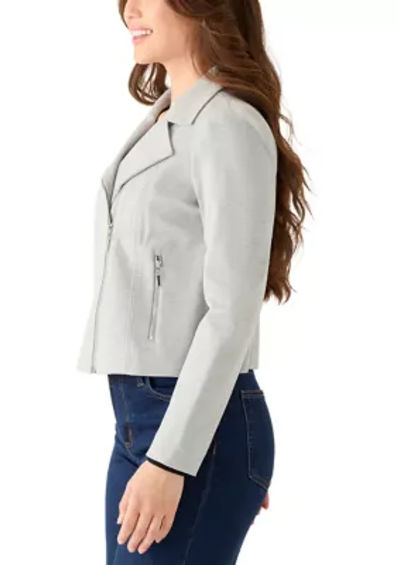 Petite Moto Jacket with Zip Pocket