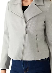 Petite Moto Jacket with Zip Pocket