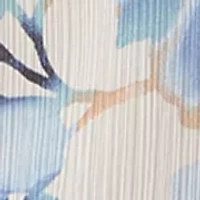 Women's V-Neck Pleated Front Blouse with Long Sleeves