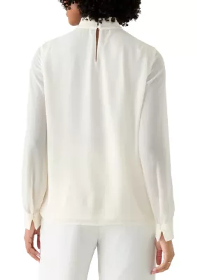 Women's High Tie Neck Blouse