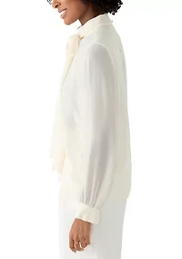 Women's High Tie Neck Blouse