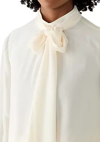 Women's High Tie Neck Blouse