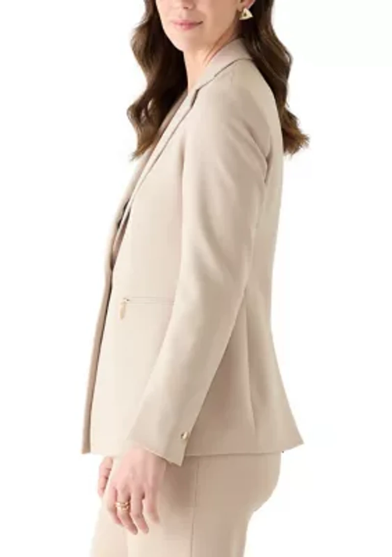 Women's One Button Notch Collar Blazer