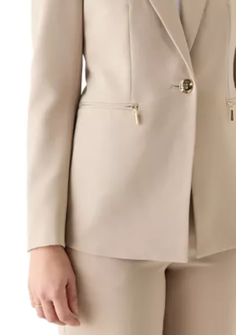 Women's One Button Notch Collar Blazer