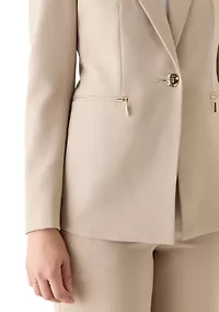 Women's One Button Notch Collar Blazer