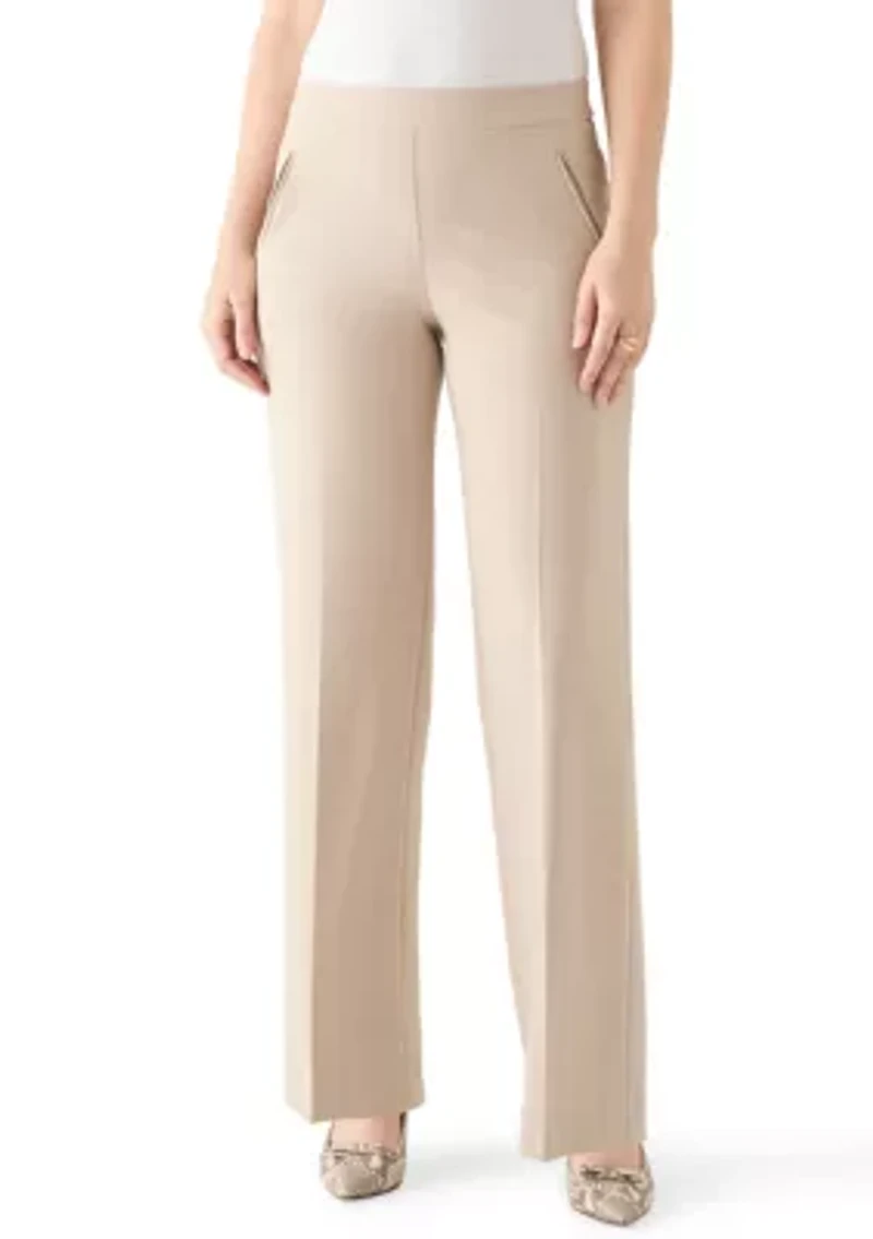 Women's High Rise Pleated Wide Leg Pants