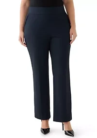 Plus Mid Blue Boot Leg Denim Compression Trousers