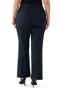 Plus Mid Blue Boot Leg Denim Compression Trousers