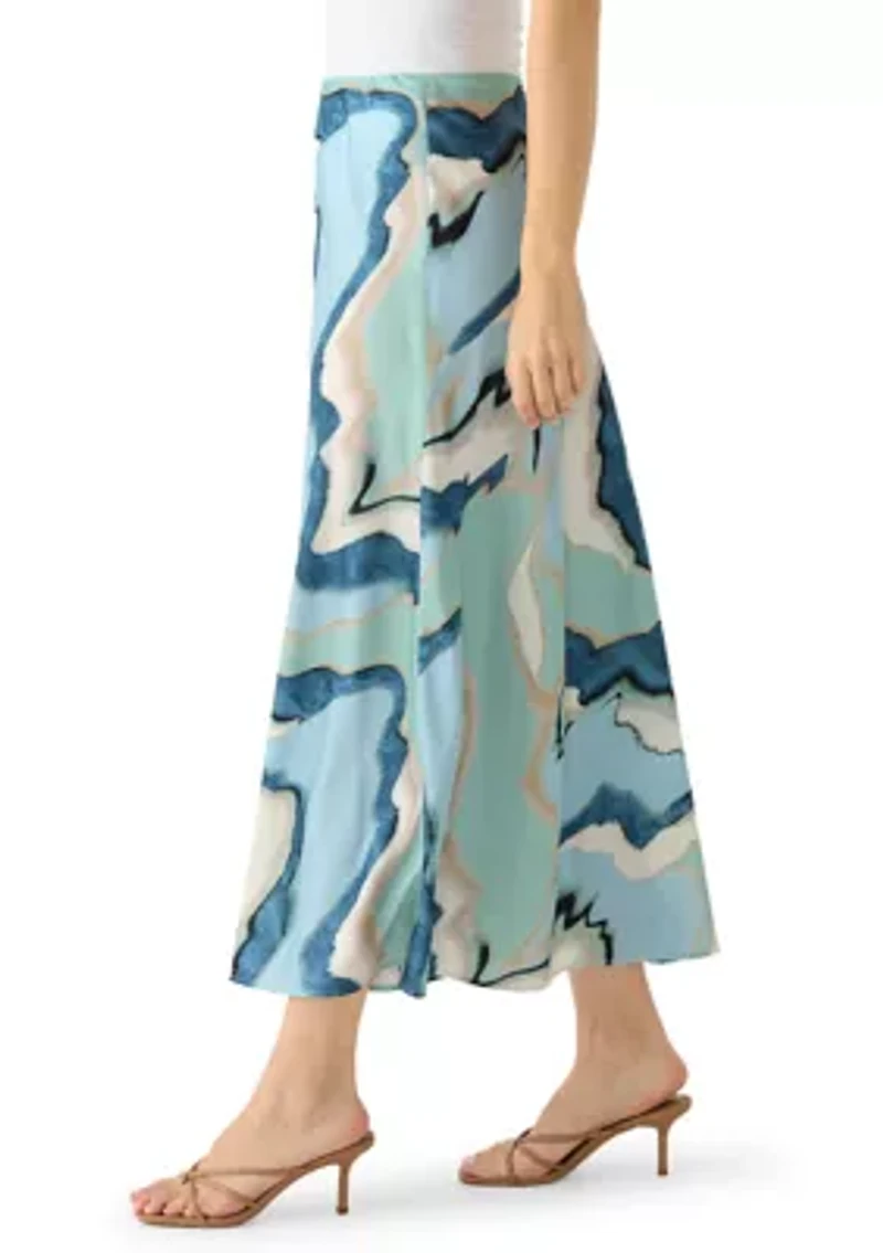 Women's Bias Flared Midi Skirt