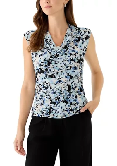 Women's Cowl Neck Print Blouse