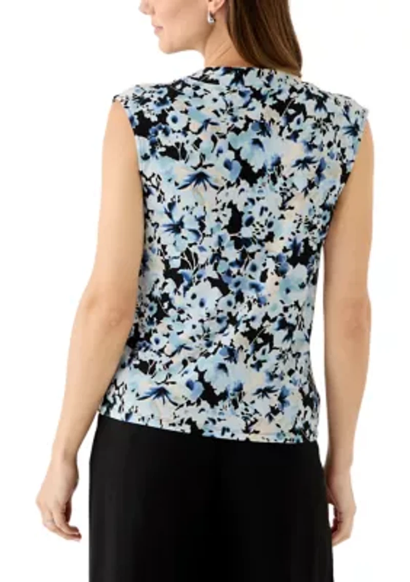 Women's Cowl Neck Print Blouse