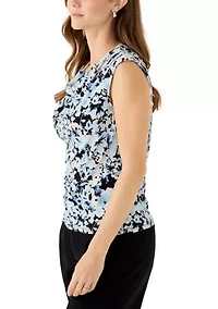 Women's Cowl Neck Print Blouse