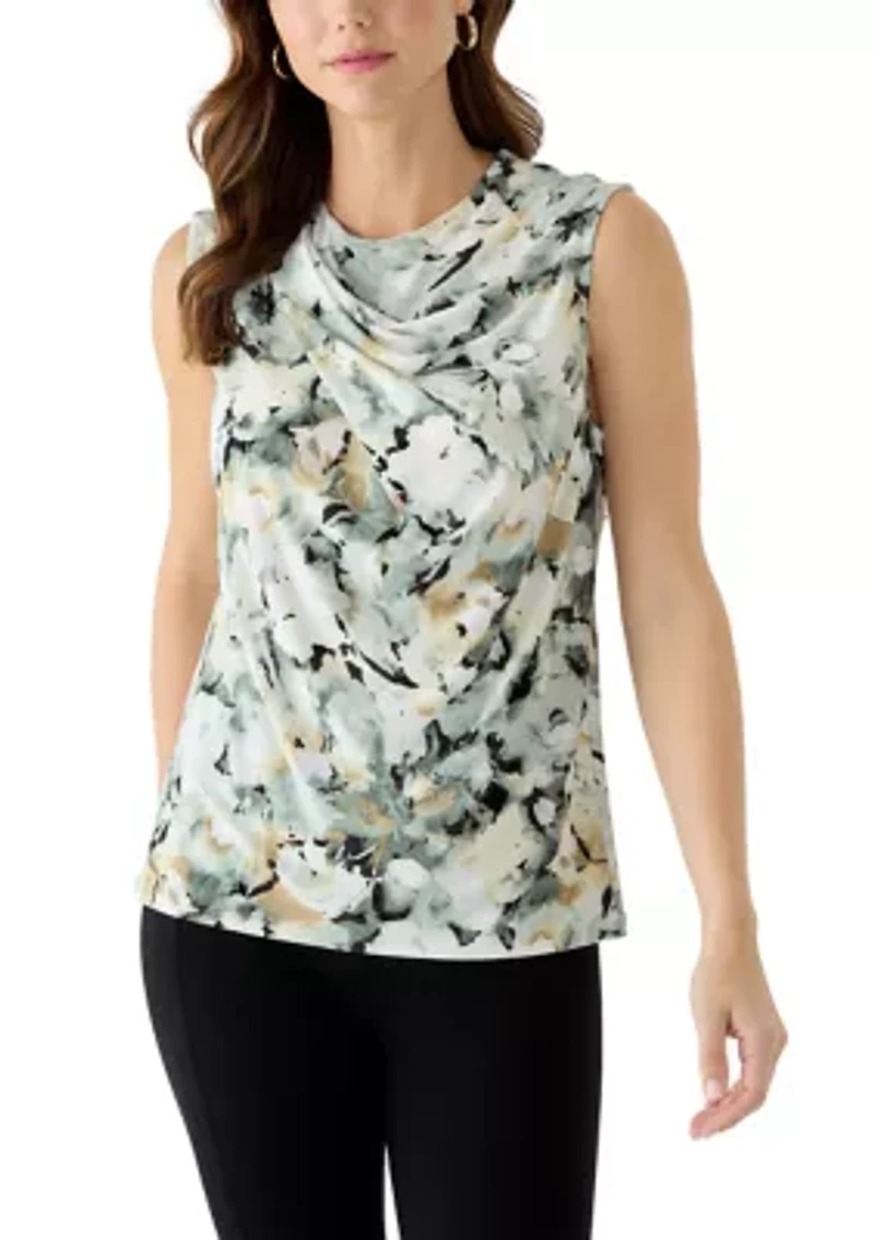Women's Mixed Media Asymmetrical Top
