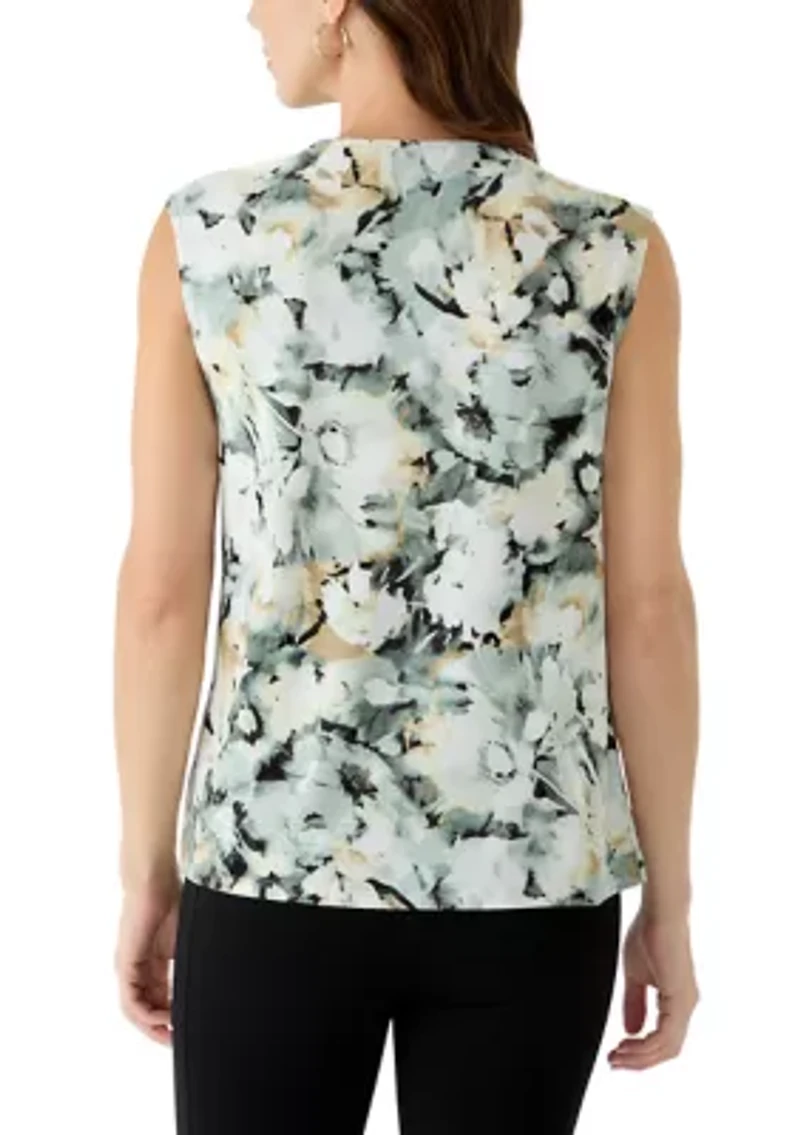 Women's Mixed Media Asymmetrical Top