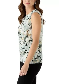 Women's Mixed Media Asymmetrical Top