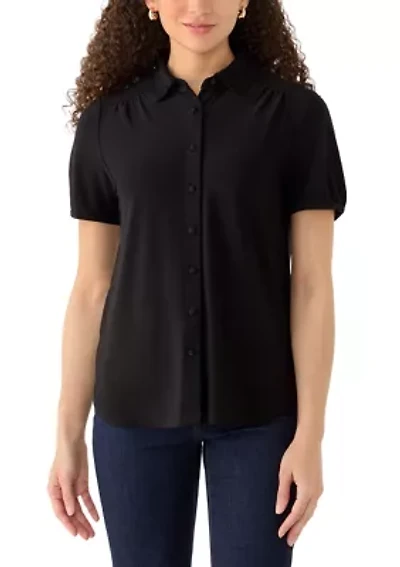 Petite Button Front Shirt