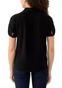 Petite Button Front Shirt