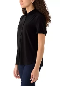 Petite Button Front Shirt