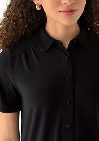 Petite Button Front Shirt