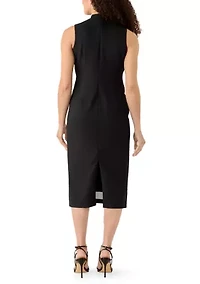 Petite Sleeveless Mock Neck Midi Dress