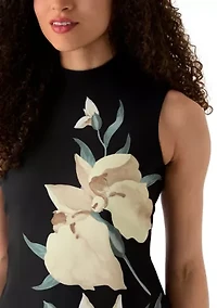 Petite Sleeveless Mock Neck Midi Dress