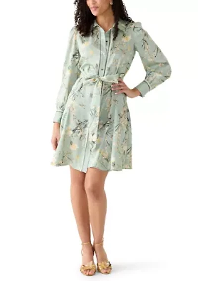 Women's Godet Skirt Mini Shirtdress