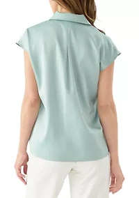 Women's Drop Shoulder Button Front Top