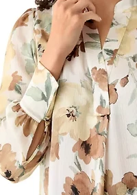 Women's V-Neck Pleat Front Blouse